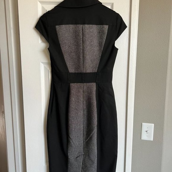 Karen Millen Women's Career Business Black Knee Length Wool Blend Dress - Size 6 - Picture 2 of 3